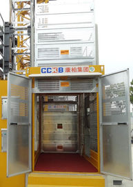 Rack And Pinion Construction Site Hoist Yellow Color SC300BG / KP-B15 / KP-B16